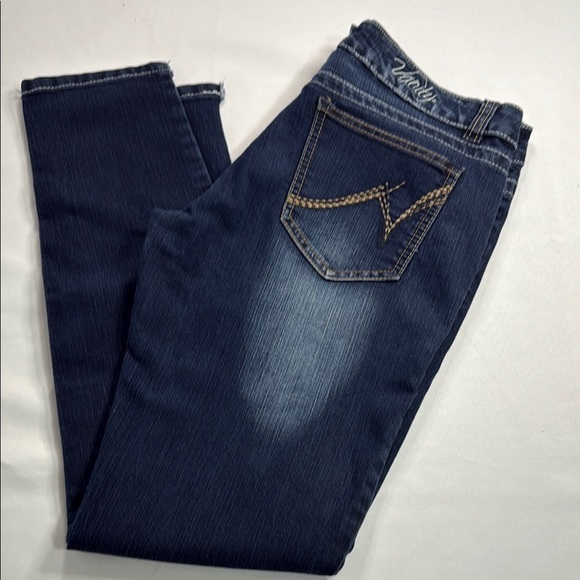 Vanity Blue Skinny Jeans with Stretch and Whiskering - Picture 1 of 7